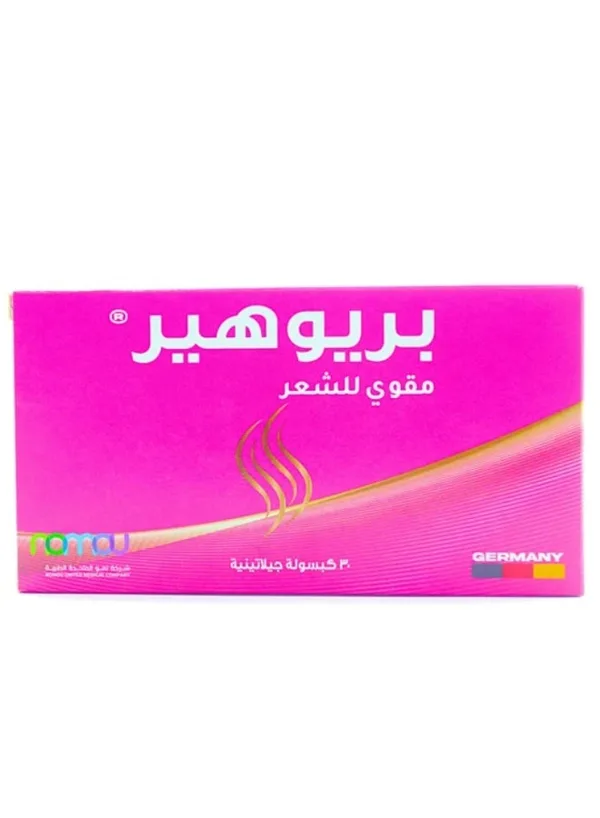 بريوهير Priohair - 30 كبسولة - تونيك مقوّي ضد تساقط الشعر - بيوتين وزنك